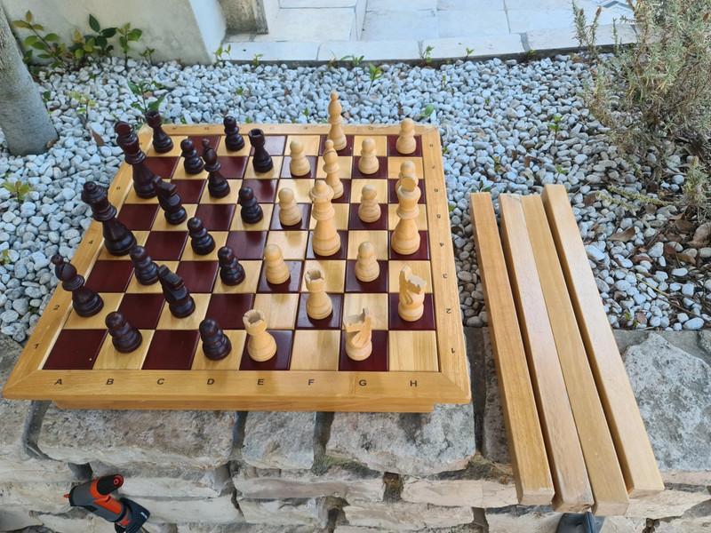 Jeu D'echecs Géant En Bois Avec Pieds