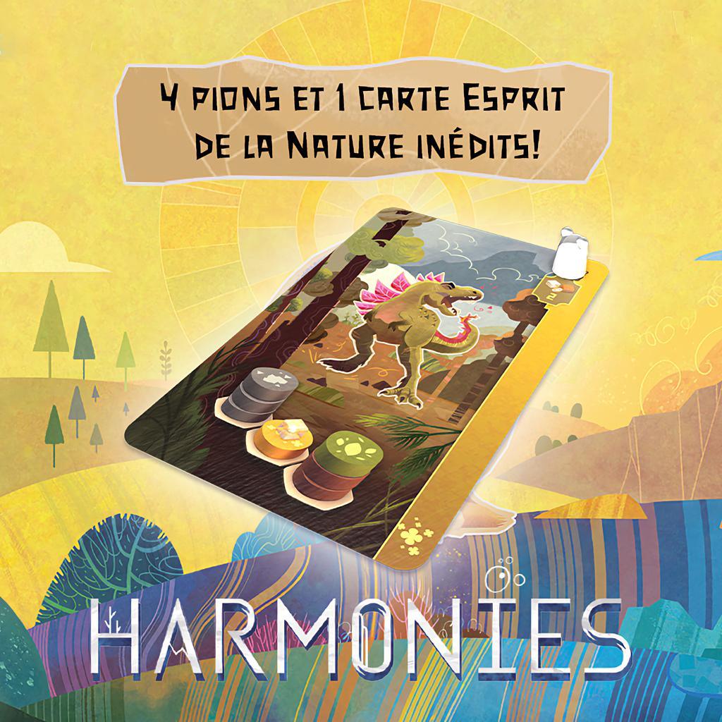 Harmonies : 4 pions Esprits de la nature et 1 carte Esprit de la nature inédits