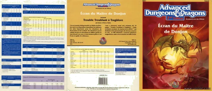 Ad&d - Règles Avancées Officielles De Donjons Et Dragons - Ecran Du Maître De Donjon