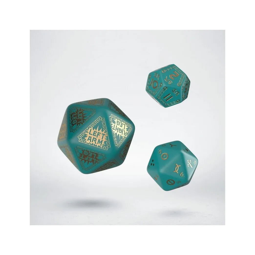 Dice Set - Runequest Turquoise & Gold