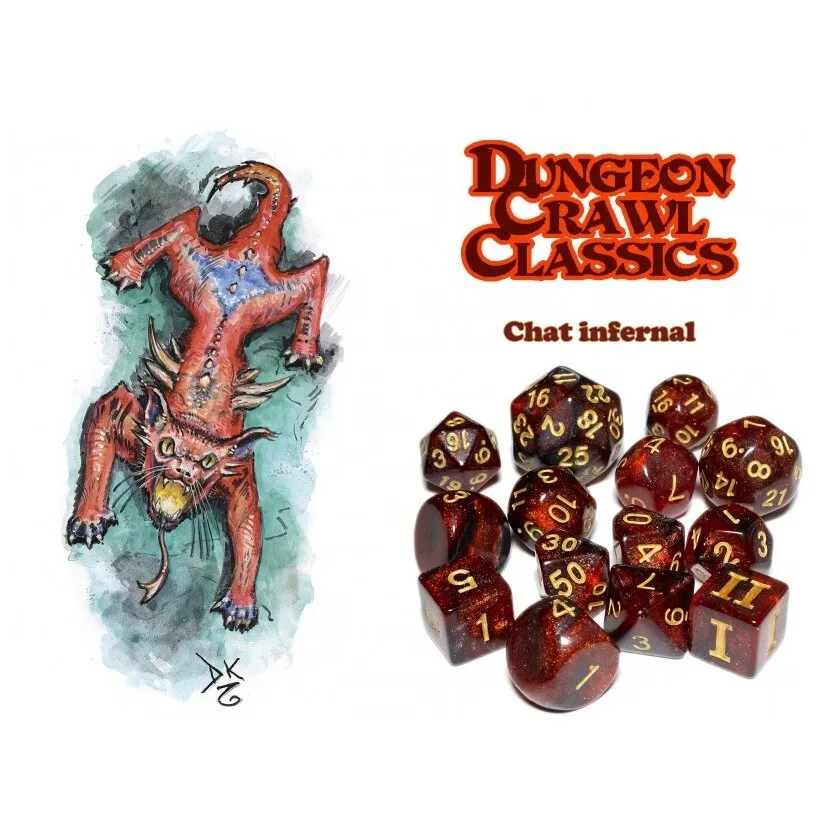 Dungeon Crawl Classics - Set De 14 Dés Chat Infernal