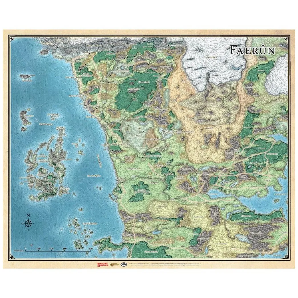 Dungeons & Dragons 5e Éd. : Faerûn - Carte Du Continent