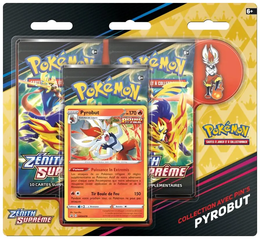 Pokémon Jcc - Collection Avec Pin's - Pyrobut Zénith Suprême