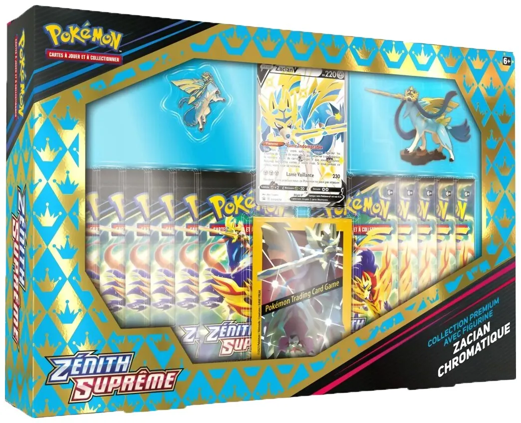 Pokémon Jcc - Collection Premium Avec Figurine -  Zacian Chromatique Zénith Suprême