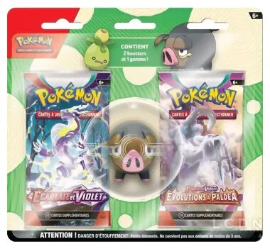 Pokémon Jcc - Pack De 2 Boosters Avec Gomme - Gourmelet Rentrée Des Classes