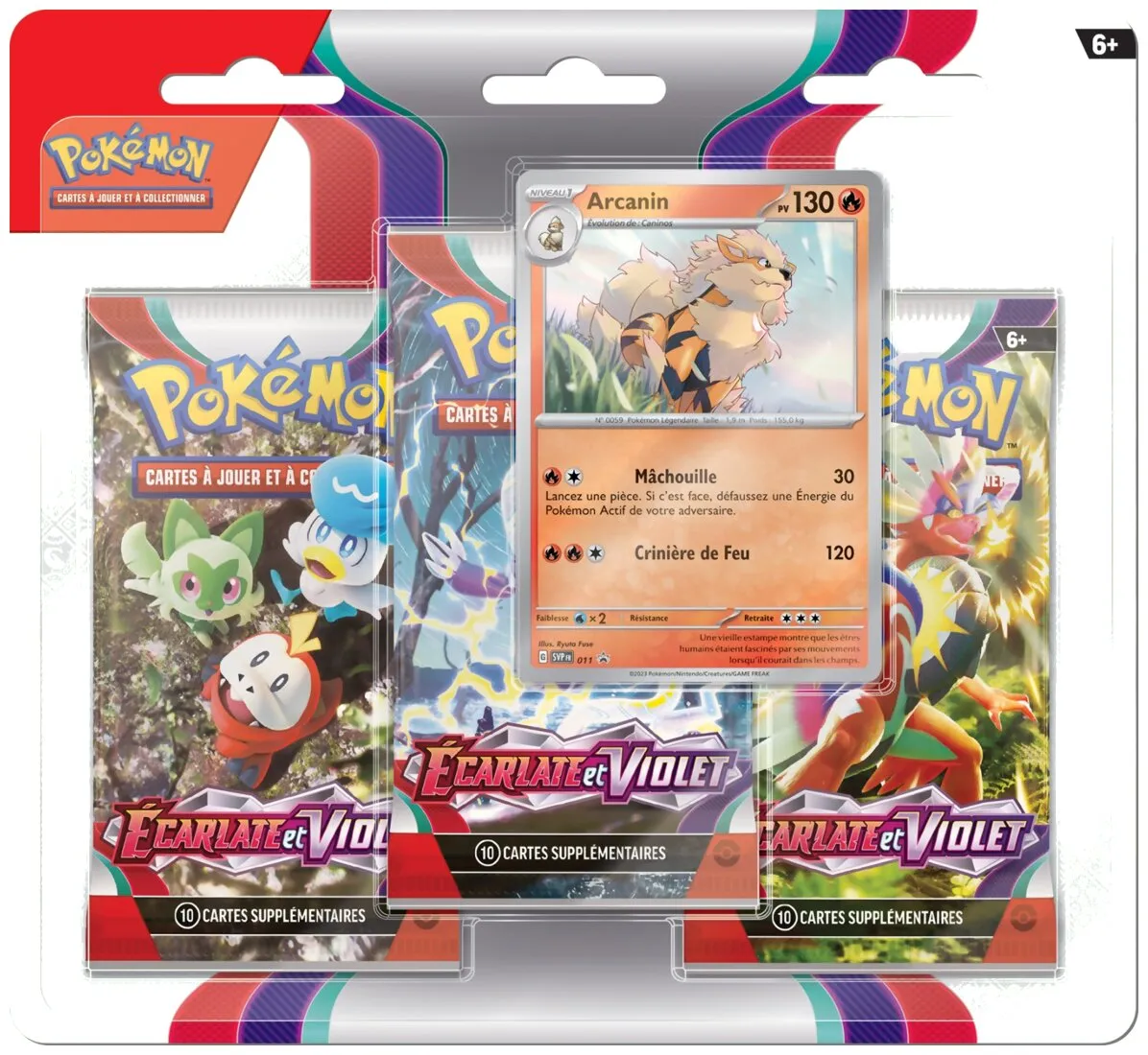 Pokémon Jcc - Pack De 3 Boosters - Arcanin Écarlate Et Violet