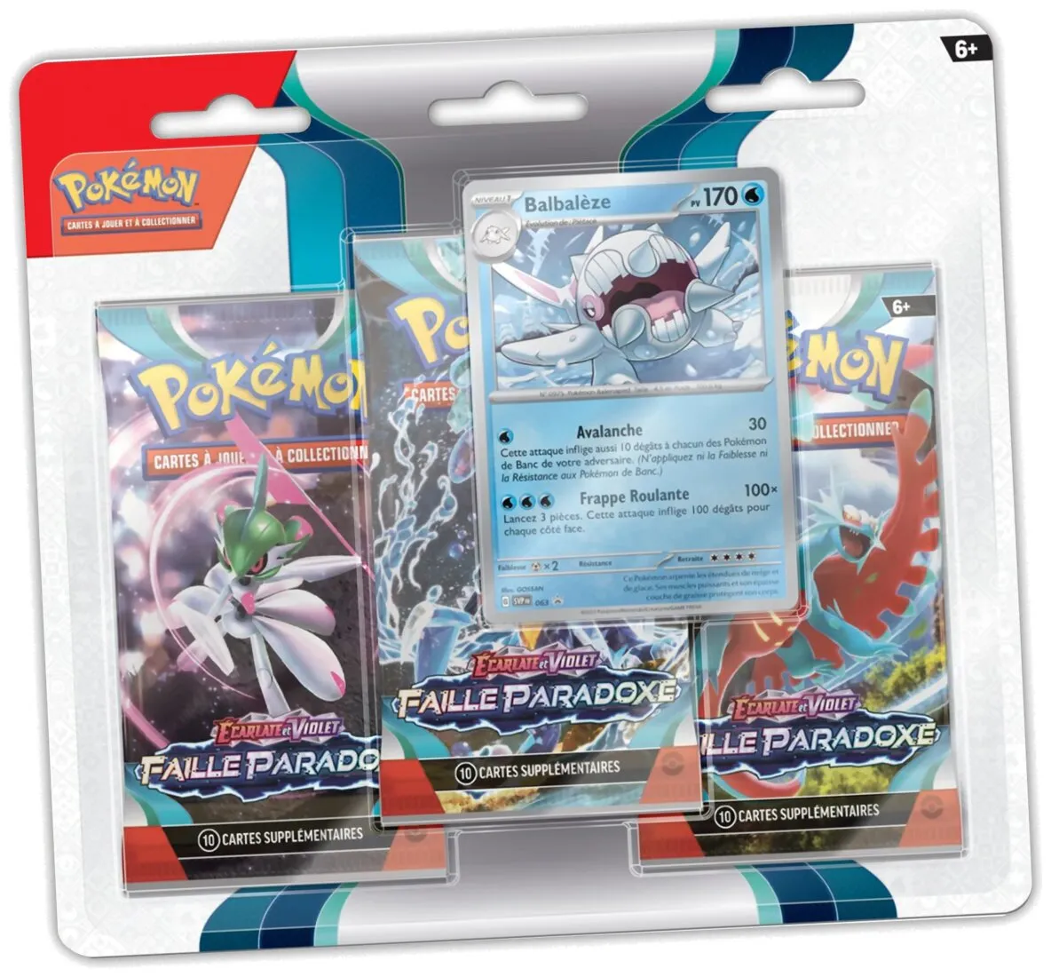 Pokémon Jcc - Pack De 3 Boosters - Balbalèze Faille Paradoxe