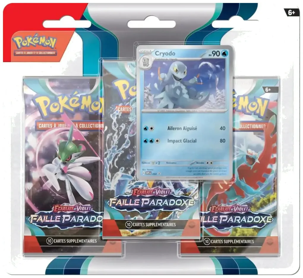 Pokémon Jcc - Pack De 3 Boosters - Cryodo Faille Paradoxe