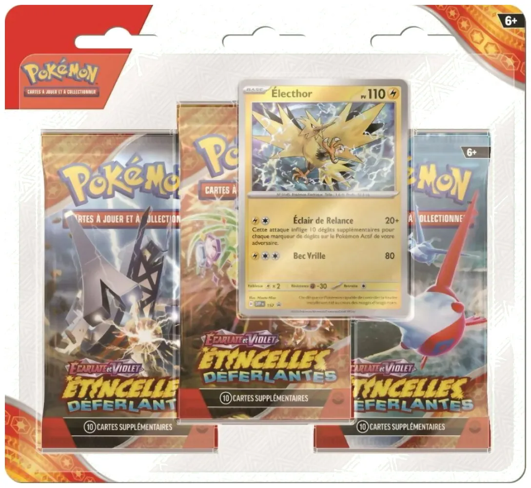 Pokémon Jcc - Pack De 3 Boosters - Électhor Étincelles Déferlantes