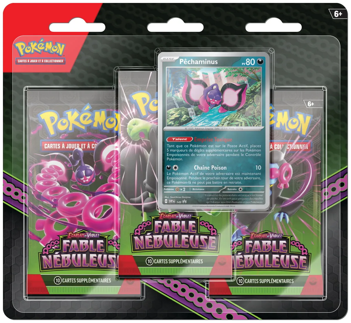 Pokémon Jcc - Pack De 3 Boosters - Péchaminus Fable Nébuleuse