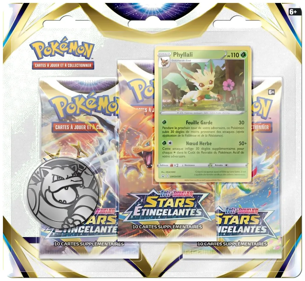 Pokémon Jcc - Pack De 3 Boosters - Phyllali Stars Étincelantes