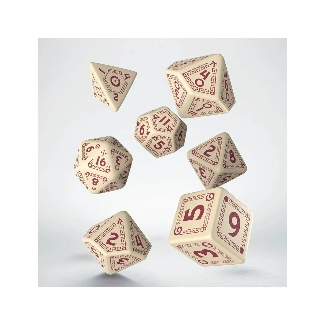 Runequest Dice Set - Beige & Burgundy