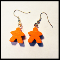 Image de boucles d'oreilles meeples orange