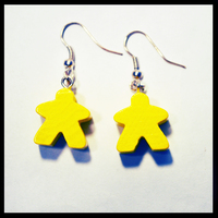 Image de boucles d'oreilles meeples jaunes