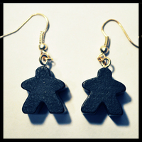 Image de boucles d'oreilles meeples noirs