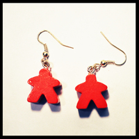 Image de boucles d'oreilles meeples rouges