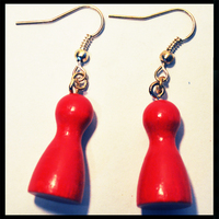 Image de boucles d'oreilles pions rouges