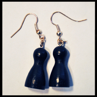 Image de boucles d'oreilles pions noirs