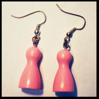 Image de boucles d'oreilles pions rose