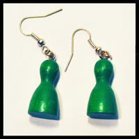 Image de boucles d'oreilles pions verts