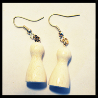 Image de boucles d'oreilles pions blancs