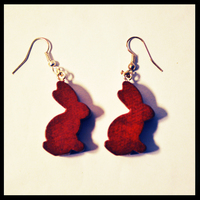 Image de boucles d'oreilles lapins marron