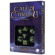 Image de Call Of Cthulhu - 7th Edition - Set De 7 Dés - Noir / Vert