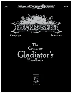 Image de Ad&d - Dark Sun - The Complete Gladiator's Handbook