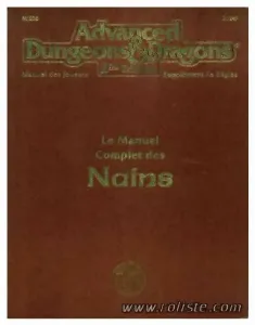 Image de Ad&d - Règles Avancées Officielles De Donjons Et Dragons - Mjsr6 - Le Manuel Complet Des Nains